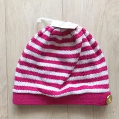 新品タグ付き ギャップ GAP ニット帽 ピンク ホワイト ボーダー 52CM