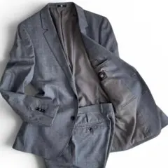 SUIT SELECT ウール100% 千鳥格子 Y6 ブルーグレー スーツ美品