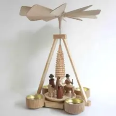 ドイツ ティーライトピラミッド（キリスト生誕）木製工芸品 エルツ山地 ザイフェン