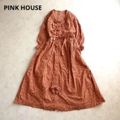 ピンクハウス ワンピース レースフリル リボン ロゴ刺繍 ポルカドット
