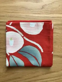 【新品未使用】竹久夢二　赤花柄ハンカチ 約50cm x 50cm
