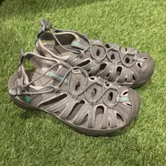 美品★KEEN★WHISPER アウトドアサンダル グレー/グリーン 25cm