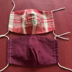 あったかマスク2枚セット（チェック柄・コーデュロイ）