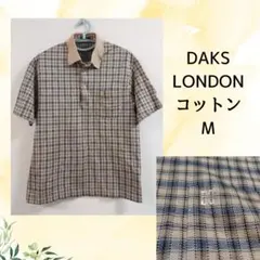DAKS LONDON ポロシャツ チェック柄 コットン M