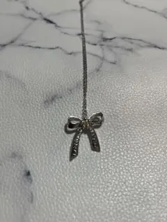 MARY QUANT リボンモチーフ ネックレス シルバー