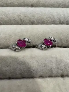 天然石 ルビー ピアス 未使用