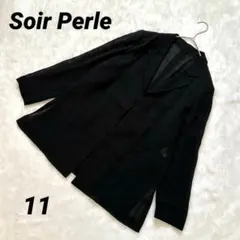 【ソワールペルル】 ブラックフォーマル ジャケット 11号 シアー生地 肩パッド