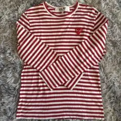 PLAY COMME des GARÇONS S 長袖Tシャツ 赤白ストライプのサムネイル