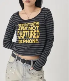 【最終値下げ】W.W.G ボーダー 長袖 クロップド丈 Tシャツのサムネイル