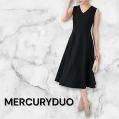 MERCURYDUO黒のノースリーブワンピース 結婚式二次会 お呼ばれコーデ