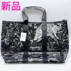 パーリーゲイツ トートバッグ クリア×黒×ボタニカル 総柄 新品正規品 ボストン