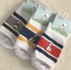 新品3足⭐︎ PEANUTS スヌーピー 靴下　レディースソックス　刺繍ソックスF