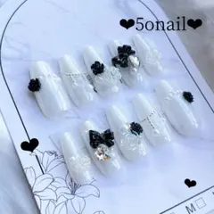 ネイルチップ 韓国 ワンホン フレンチガーリー ホワイト 現品 オーダー