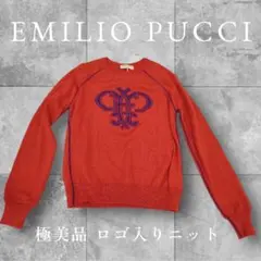 EMILIO PUCCI ロゴ入りニット レッド レアモデル 極美品 SALE‼️