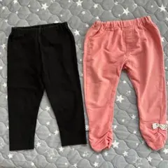 黒とピンクのボトムスセット 80サイズ