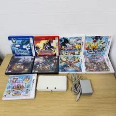 3DS本体＋ソフト9本セット ポケモン/モンハン/ドラクエ 充電器付