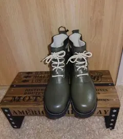 【新品タグ付き】ILSE JACOBSEN レインブーツ　ARMY　35サイズのサムネイル