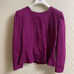 Yves saint Laurentパープル パフスリーブ 長袖 トップスS