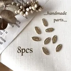 ☘️ハンドメイドミニプレートタグ　オーバル　ゴールド　8ピース