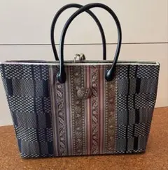 多色ストライプ柄和装用バッグ