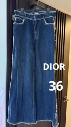 Christian Dior ディオール フリンジデニムワイドパンツ36のサムネイル
