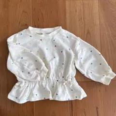 アプレレクール ハート柄 トップス アイボリー 90サイズ