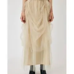 MOUSSY TULLE DRAWSTRING MAXI スカート