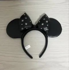 ミッキー耳カチューシャ 黒 スタッズ付き