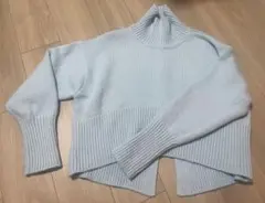 adam et rope アダムエロペ AER タートルネックセーター ブルー