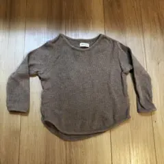 opening & ブラウン長袖Tシャツ S モンミミ ワッフル　monmimi