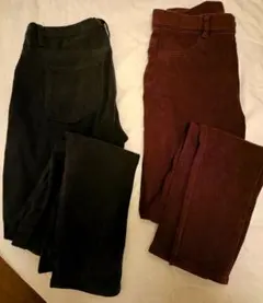 UNIQLO　ストレッチレギンスパンツ　ブラック　ボルドー　セット