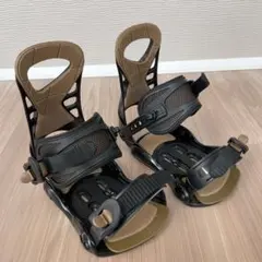 スノーボードビンディング ブラック/ブラウン