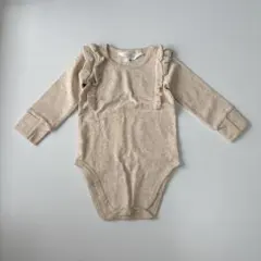 ★限定価格★ ススコシ　ベージュ フリル付きロンパース 長袖
