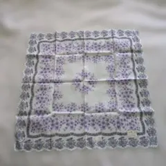 【未使用】ピエールバルマン 紫色花柄 大判ハンカチ