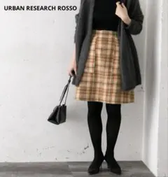 URBAN RESEARCH ROSSO ウール混紡 チェック柄タイトスカートのサムネイル