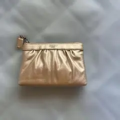 COACH ポーチ ゴールド レザー