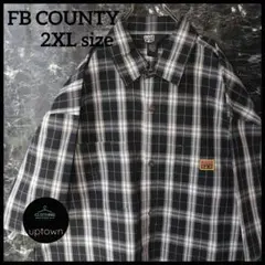 FB COUNTY 90's OG チェックシャツ 黒 2XL 6-①