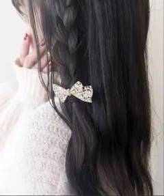 ビジューリボンバレッタ