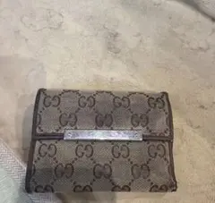 GUCCI GG柄 三つ折り財布 ブラウン
