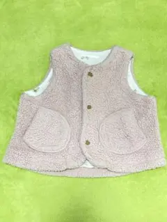 薄いピンクのボアベビーベスト　おまけ付き