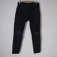 Abercrombie & Fitch スキニー ダメージデニム 黒のサムネイル