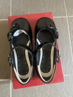 黒 リボン付き フォーマルシューズ 20cm