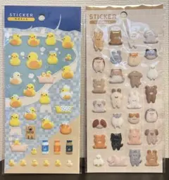 ぷくぷくステッカー　あにまる&ひよこセット　２枚セット　新品未使用