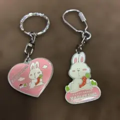 軽井沢　うさぎ　キーホルダー　ハート　にんじん　2個セット　レトロ