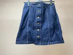 【LOWRYS FARM】濃紺デニムボタン付きミニスカート M