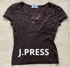 J.PRESS 半袖カットソー ブラウン レースY2K平成ギャルのサムネイル