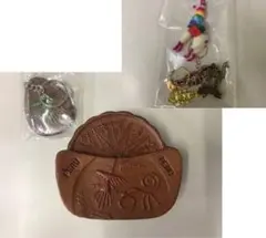 ペルー土産　ナスカの地上絵　本革コースター　キーホルダー4　アルパカのマグネット