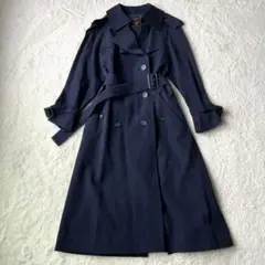 美品 YSL イヴサンローラン トレンチコート ダブルブレスト ネイビー L 美品 YSL イヴサンローラン トレンチコート ダブルブレスト