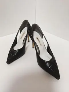 やや擦れ傷有。 DIANA（ダイアナ）ブラックハイヒール 23cm