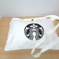 STARBUCKS キャンバスショルダーバッグ　黒ロゴ